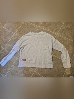 perfectwhitetee White Crewneck Sweatshirt with Red MMS Detail